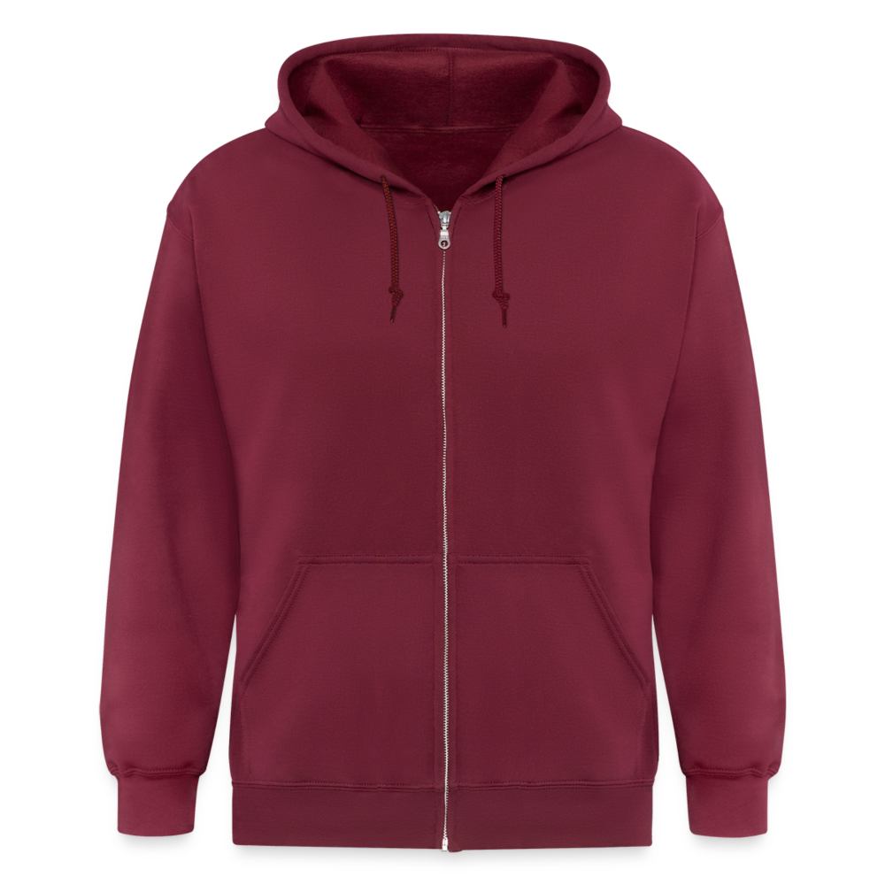 Miesten Heavyweight vetoketjullinen huppari - Maroon